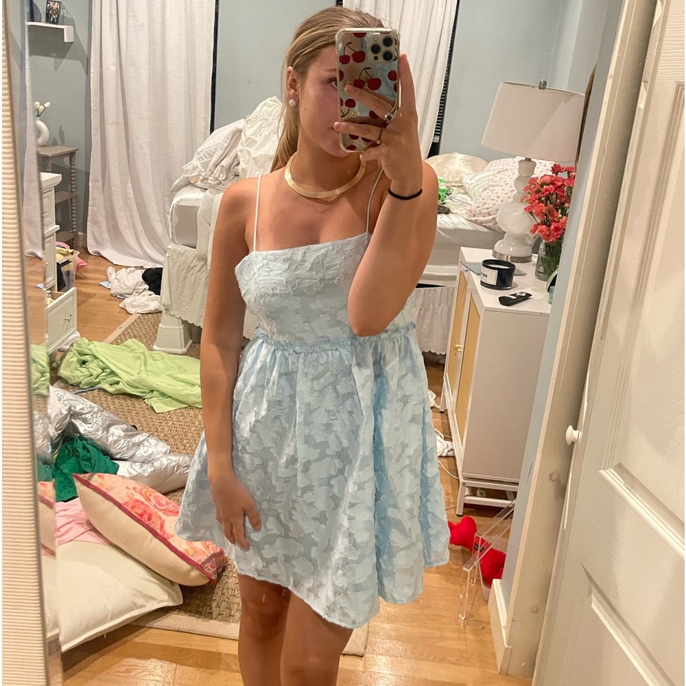 Blue mini dress
